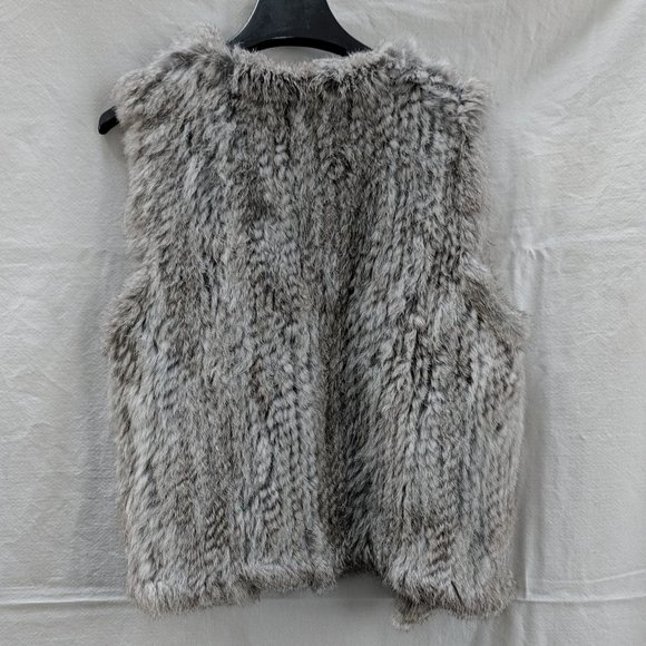 525 america Gray 100% Rabbit Fur Vest Size M - Picture 4 of 4